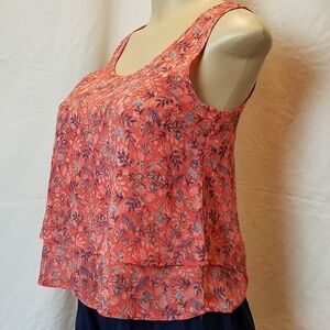 FRENCHI Tiered Floral Tank